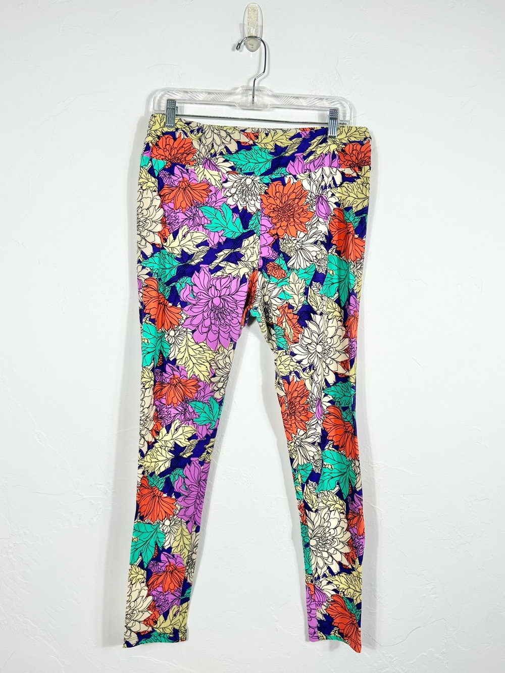 LuLaRoe TC Tall & Curvy Leggings Vibrant Floral Chrysanthemum Print